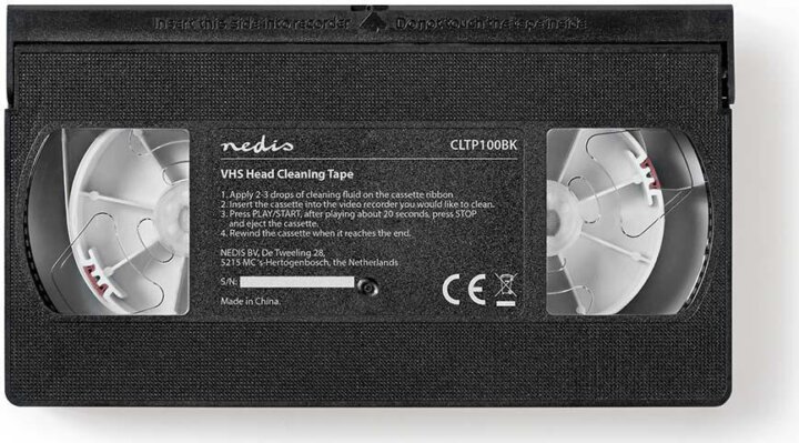 Nedis CLTP100BK VHS-fej tisztítására szolgáló szalag Nedis CLTP100BK VHS-fej tisztítására szolgáló szalag