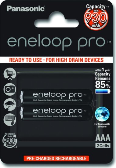 Panasonic BK-4HCDE/2BE Eneloop Pro NiMH Újratölthető mini ceruzaelem (2db/csomag)