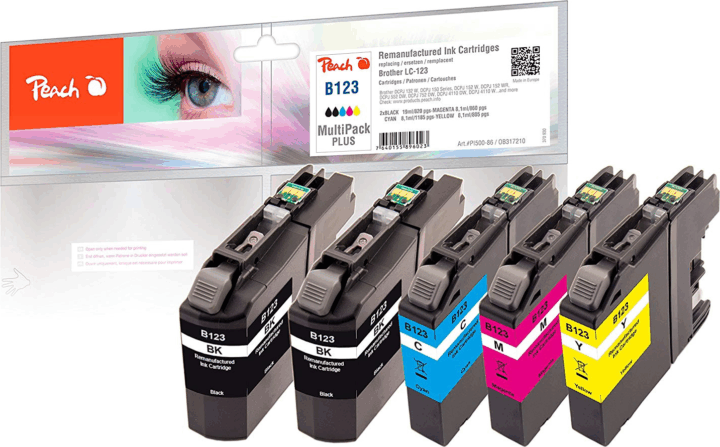 Peach (Brother LC-123) Tintapatron Tricolor + 2x Fekete