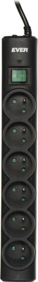 Ever OPTIMA 220V hálózati elosztó 6-os túlfeszültség védő 3.0m - Fekete