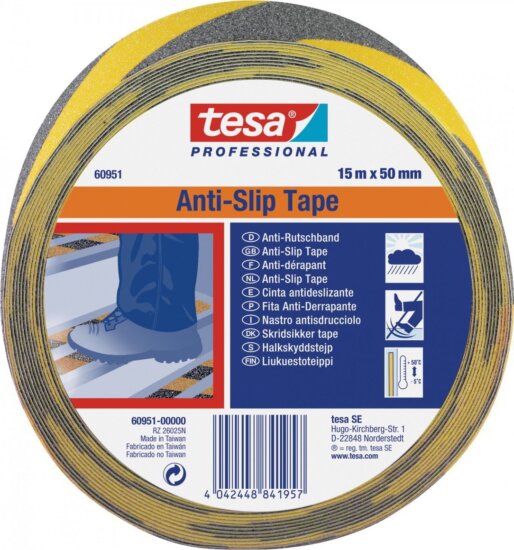 Tesa Anti-Slip 50 mm x 15 m Csúszásgátló szalag Fekete/Sárga