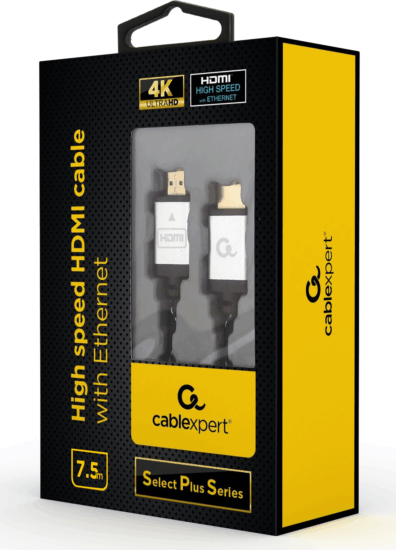 Gembird Select Plus Series HDMI - HDMI Nagy sebességű kábel Ethernettel 7.5m Szürke