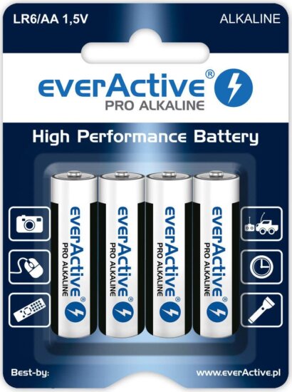 EverActive LR64BLPA Pro Alkaline LR6 AA Elem (4 db / Csomag) EverActive LR64BLPA Pro Alkaline LR6 AA Elem (4 db / Csomag)