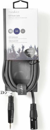 Nedis XLR - JACK kábel 3m (XLR 3 Tűs apa - 3,5 mm jack apa)