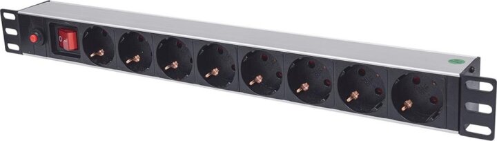 Intellinet 220V hálózati elosztó 19" 1U Rack 8 aljzatos 3.0m - Fekete