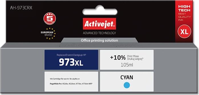 ActiveJet (HP 973XL F6T81AE) Tintapatron Cián