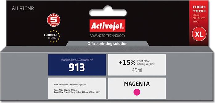 ActiveJet (HP 913 F6T78AE) Tintapatron Magenta