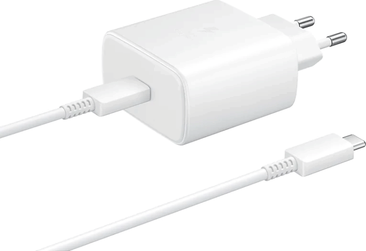 Samsung Hálózati USB-C Töltő 45W + USB-C kábel - Fehér (Utángyártott, OEM)