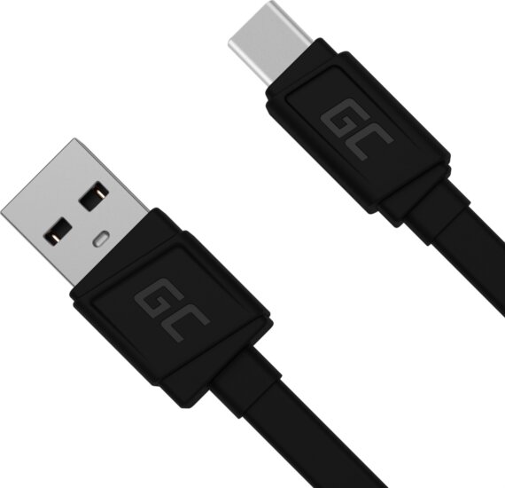 GCmatte USB apa - USB-C apa Lapos adat- és töltőkábel 25cm - Fekete GCmatte USB apa - USB-C apa Lapos adat- és töltőkábel 25cm - Fekete
