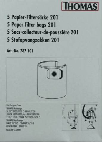 Thomas 787101 Papír porzsák (5 db / csomag)