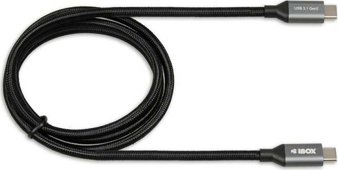 I-Box USB-C apa - USB-C apa Adat- és töltőkábel 1m - Fekete