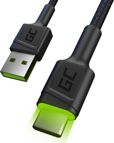 Green Cell Ray USB-A apa - USB-C apa Adat- és töltőkábel 1.2m - Fekete Green Cell Ray USB-A apa - USB-C apa Adat- és töltőkábel 1.2m - Fekete