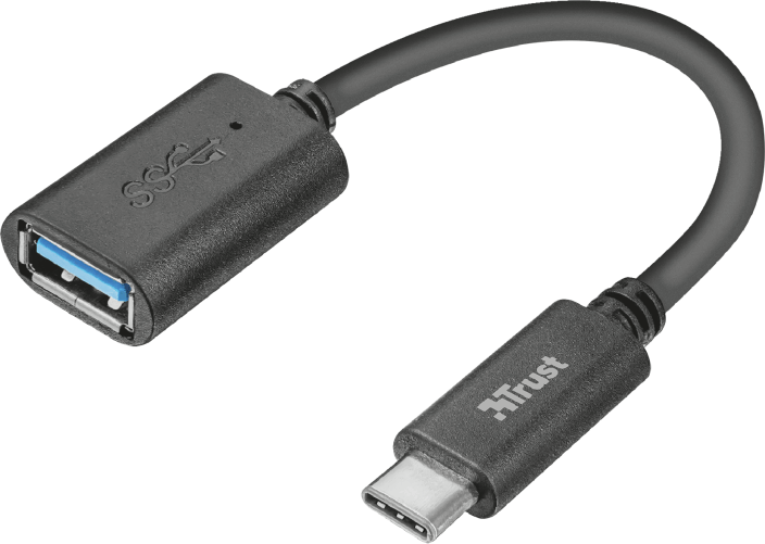 Trust USB-C apa - USB anya Adapter kábel 10cm - Fekete Trust USB-C apa - USB anya Adapter kábel 10cm - Fekete