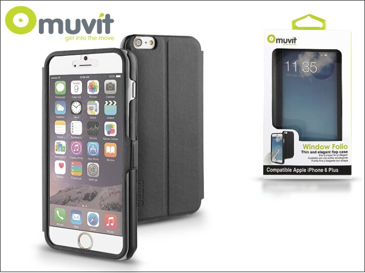 Muvit Window Folio Apple iPhone 6 Plus flipes tok - Fekete