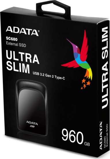 ADATA 960GB SC680 Fekete USB 3.2 Gen2 Type-C Külső SSD