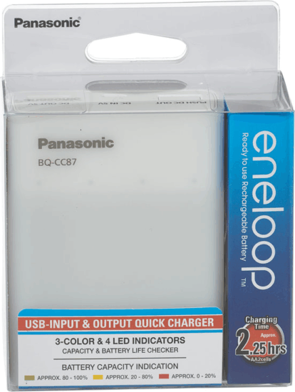 Panasonic BQ-CC87USB 4x AA/AAA NiMH Akkumulátor Töltő Panasonic BQ-CC87USB 4x AA/AAA NiMH Akkumulátor Töltő
