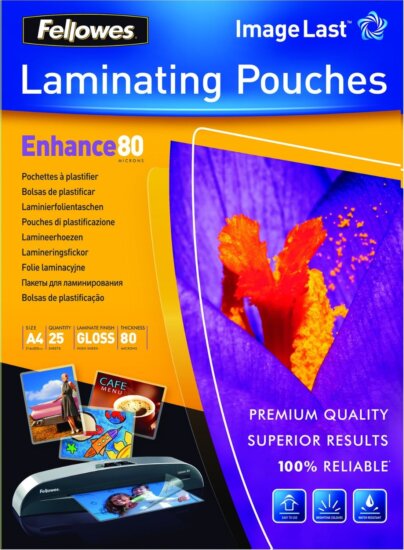 Fellowes lamináló fólia 80µ A4 25 db