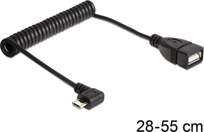 Delock USB mikro-B apa forgatott > USB 2.0-A anya OTG csavaros kábel Delock USB mikro-B apa forgatott > USB 2.0-A anya OTG csavaros kábel