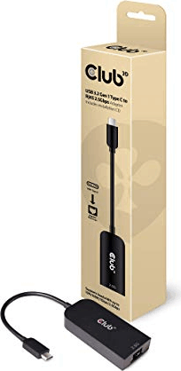 Club3D USB 3.2 Gen1 Type C - 2.5Gbps LAN adapter - Fekete