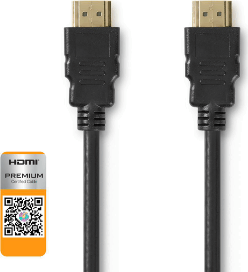 Nedis HDMI - HDMI Premium nagy sebességű HDMI™ kábel Ethernet átvitellel 2m Fekete