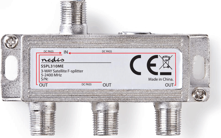 Nedis Műholdvevő F-elosztó 3 Kimenettel