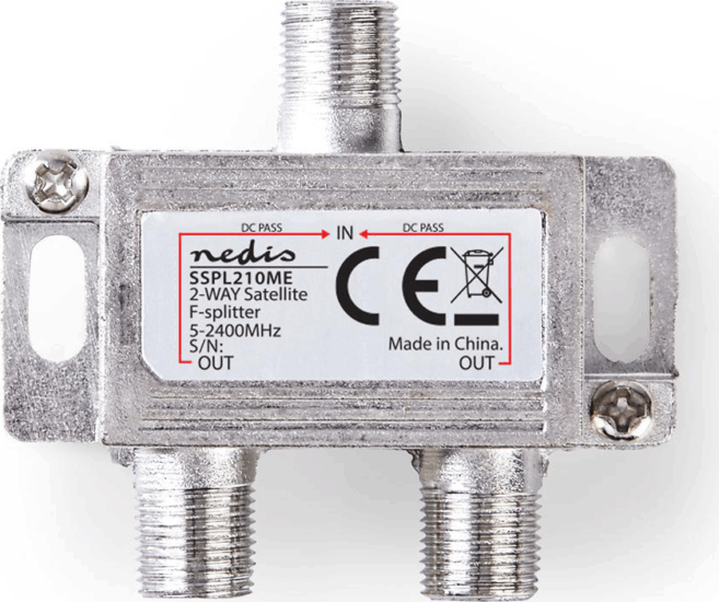 Nedis Műholdvevő F-elosztó 2 Kimenettel