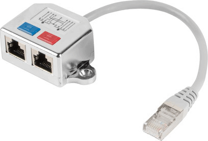 Lanberg RJ45 apa - 2xRJ45 anya UTP Elosztó adapter