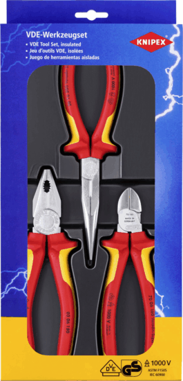 Knipex 00 20 12 Villamossági fogókészlet (3 részes)
