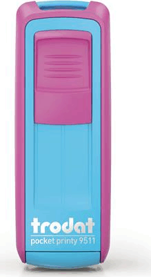 Trodat "Pocket Printy 9511" Bélyegző - Pink/Türkiz ház fekete párnával