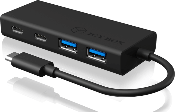 Icy Box IB-HUB1426-CPD USB 3.0 HUB (2+2 port) Fekete