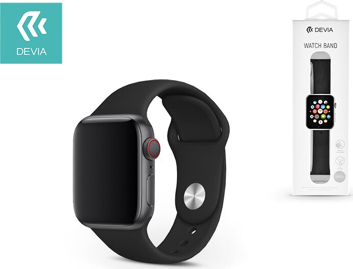 Devia Deluxe Series Apple Watch S1/2/3/4/5/6/SE Sport szíj 38/40mm - Fekete