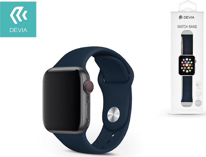 Devia Deluxe Series Apple Watch S1/2/3/4/5/6/SE Sport szíj 38/40mm - Sötétkék