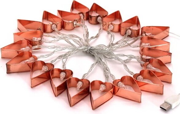 Iris USB-s LED Szív Fényfüzér 4m - Meleg Fehér Iris USB-s LED Szív Fényfüzér 4m - Meleg Fehér