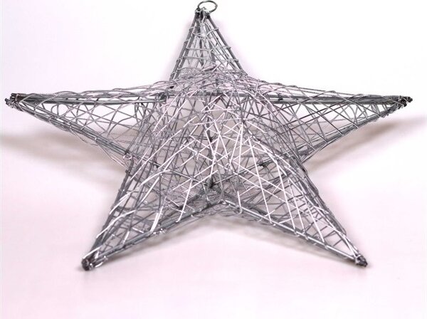 Iris Csillag Dekoráció 40cm - Ezüst