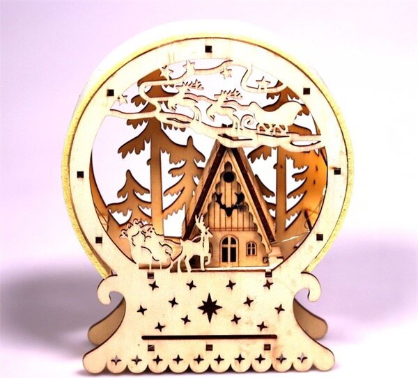 Iris 15x18x4,5cm LED félkör keretes Karácsonyi Ház