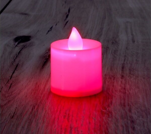 Iris LED fix fényű Gyertya Dekoráció 4 darab - Piros