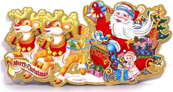 Iris 3D Mikulás 23x45cm 2db Karton Dekoráció