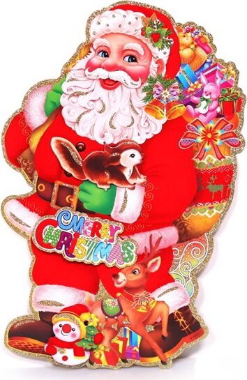 Iris 3D Mikulás 24x36cm 2db Karton Dekoráció