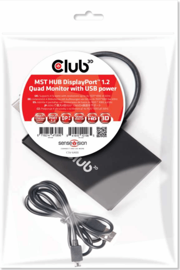 Club3D Displayport1.2 + MicroUSB - 4x Displayport adapter Club3D Displayport1.2 + MicroUSB - 4x Displayport adapter