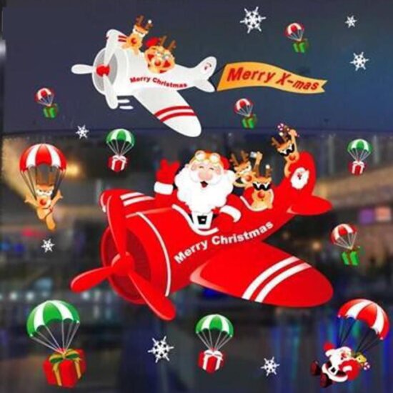 Iris Repülő Mikulás és rénszarvas mintás ablakfólia 35x50cm Iris Repülő Mikulás és rénszarvas mintás ablakfólia 35x50cm