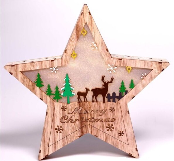 Iris Rénszarvas mintás LED Csillag Iris Rénszarvas mintás LED Csillag