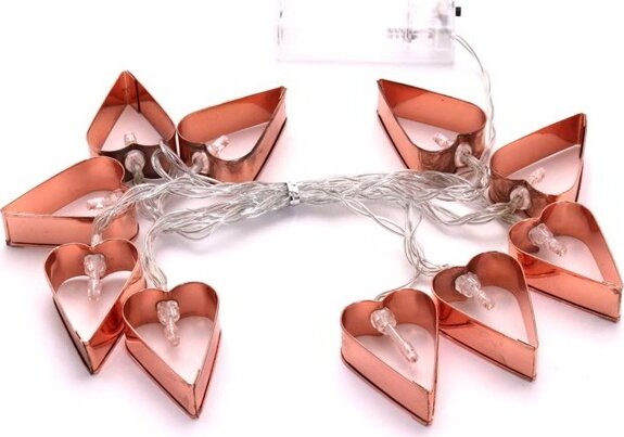 Iris Elemes LED Szív Fényfüzér 2m - Meleg Fehér