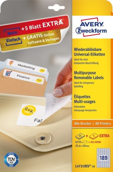Avery Zweckform 25,4 x 10 mm Címke tintasugaras és lézer nyomtatóhoz (240 db / csomag) Avery Zweckform 25,4 x 10 mm Címke tintasugaras és lézer nyomtatóhoz (240 db / csomag)