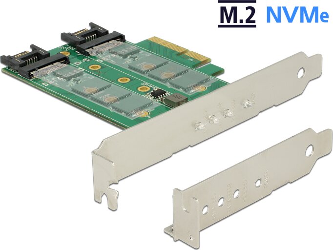 Delock 89518 3 x M.2 port bővítő alacsony profilú PCIe kártya