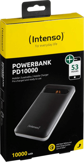 Intenso PD 10000 Powerbank 10000mAh 18W (1.5-3A / 5-12V) - Fekete