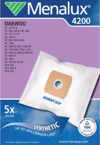 Menalux 4200 5 db szintetikus porzsák + 1 microfilter