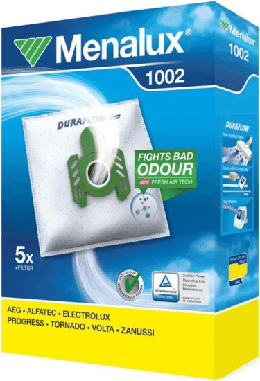 Menalux 1002 5 db szintetikus porzsák + 1 microfilter