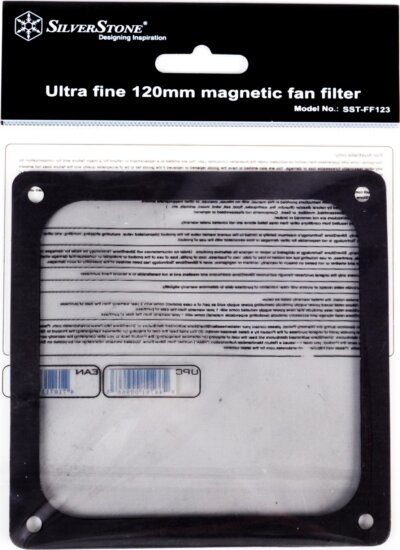 SilverStone FF123 120mm mágneses ventilátor porszűrő - Fekete SilverStone FF123 120mm mágneses ventilátor porszűrő - Fekete
