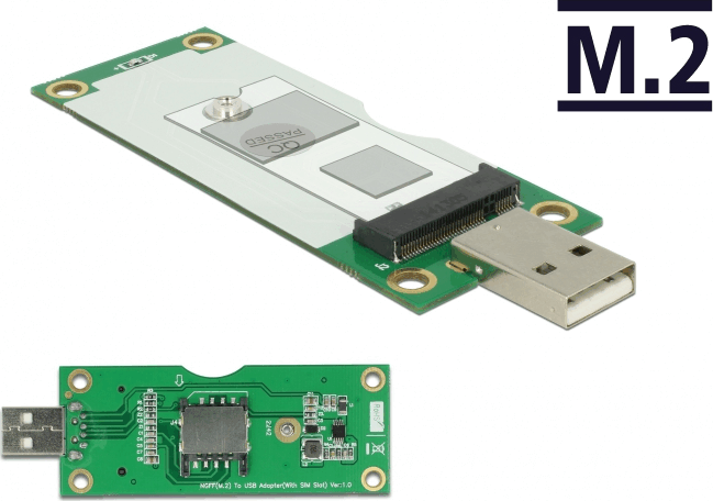 DeLOCK 63446 USB 2.0 A - M.2 B + SIM Slot Konverter