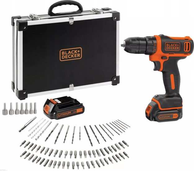 Black+Decker BDCDD12BAFC Akkus Fúró-csavarozó + 100 db tartozékkészlet Black+Decker BDCDD12BAFC Akkus Fúró-csavarozó + 100 db tartozékkészlet
